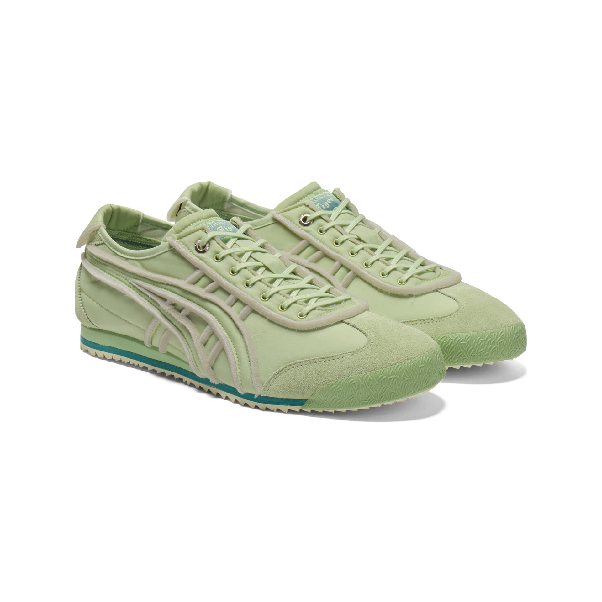 Кроссовки Onitsuka Tiger MEXICO 66 Противоскользящая Устойчивая к истиранию Низкий Топ Повседневная Обувь Унисекс Зеленая - изображение 3