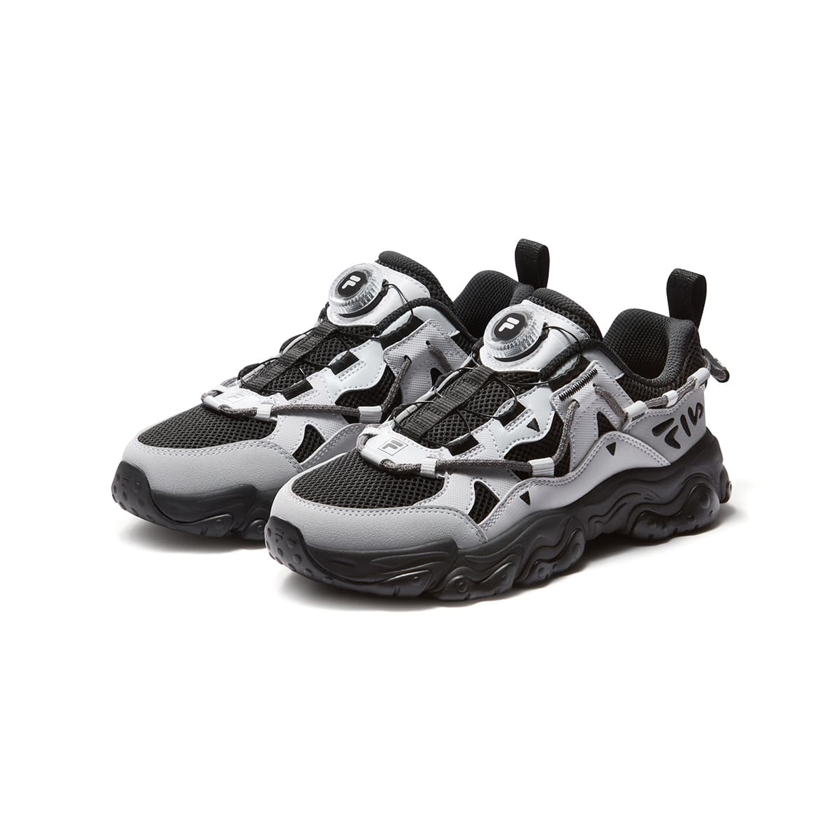 Кроссовки FILA KIDS FLUID 5 Низкие Беговые Кроссовки Черные Серые Детские - изображение 3