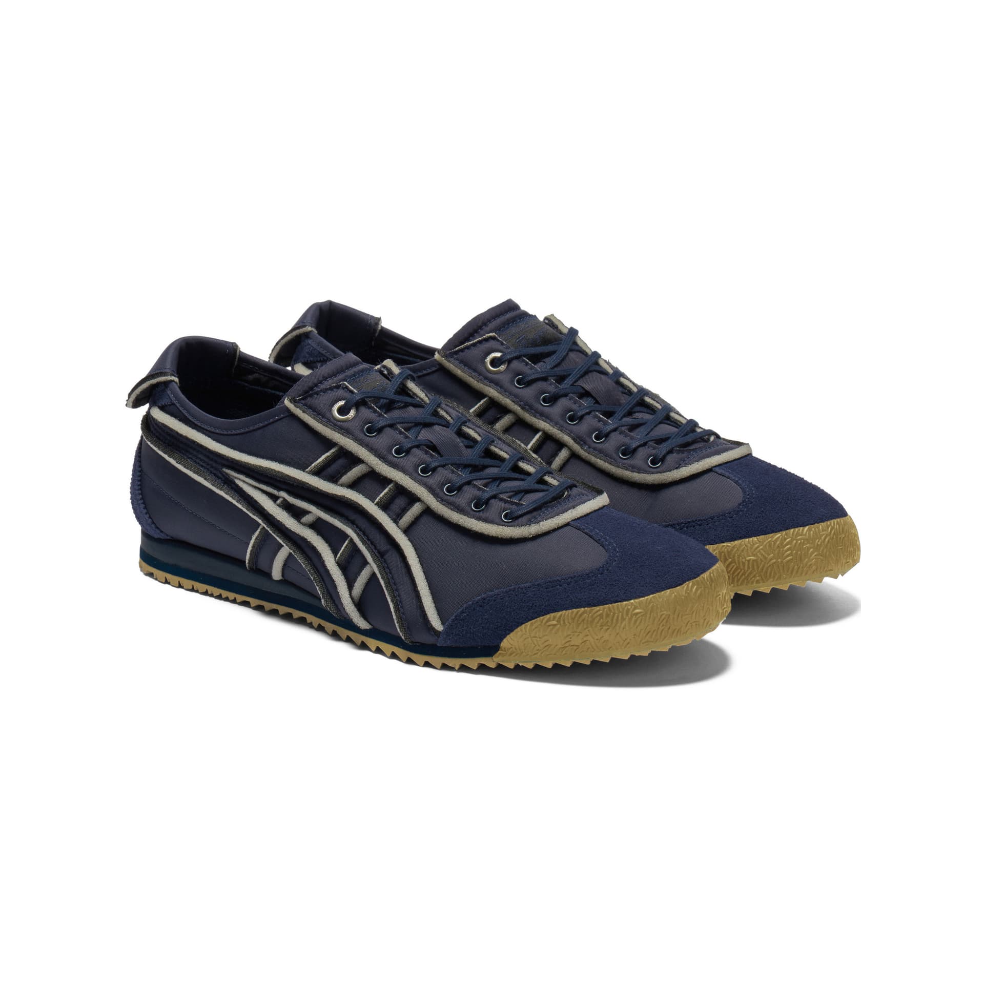Кроссовки Onitsuka Tiger MEXICO 66 Противоскользящая Устойчивая к истиранию Низкий Верх Повседневная Обувь Унисекс Синяя - изображение 3