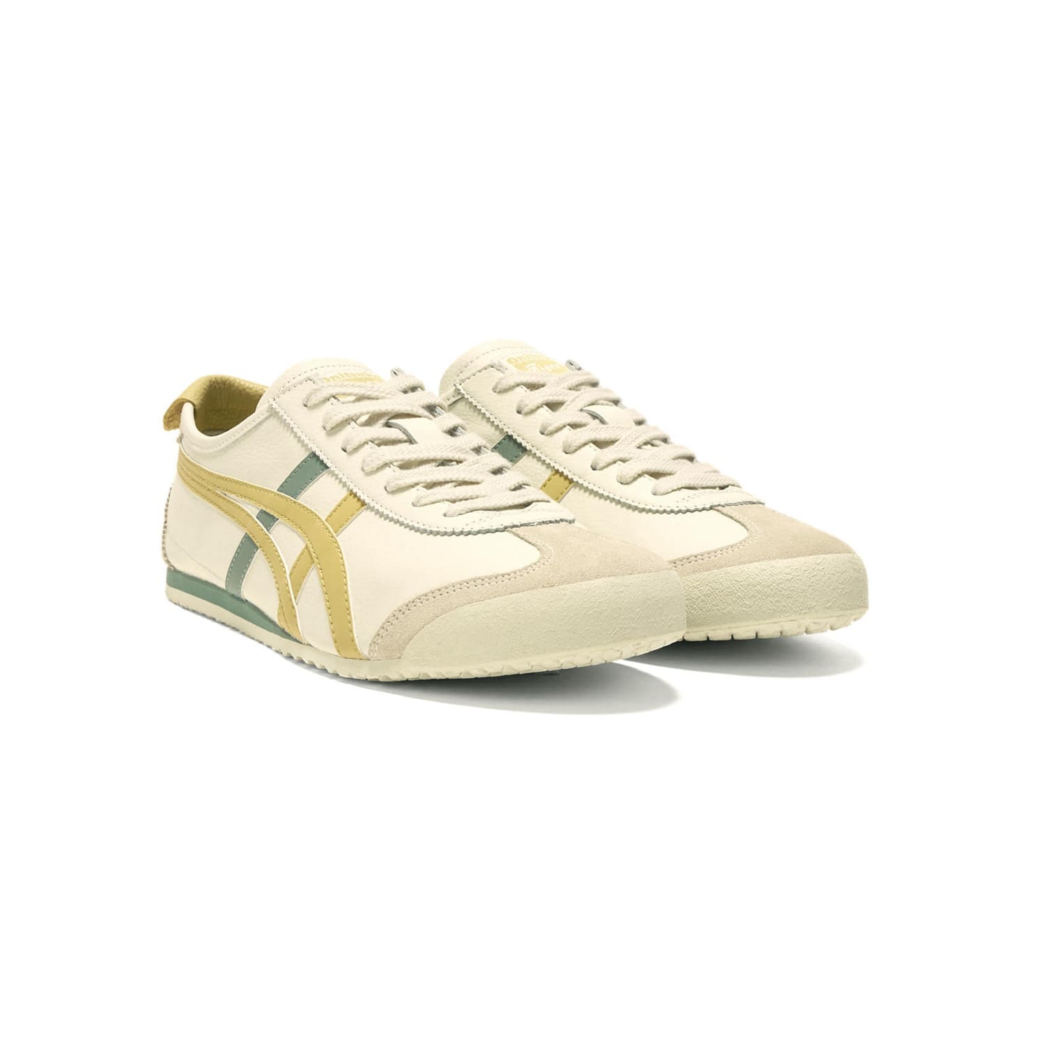 Кроссовки Onitsuka Tiger MEXICO 66 Устойчивая к истиранию Низкая Повседневная Обувь Унисекс Экрю Желтый - изображение 3