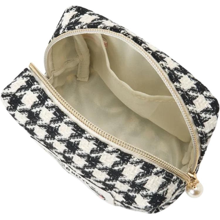 Sanrio Houndstooth Polyester Fiber Путешественный мешок для хранения Женские Черный Белый - изображение 3
