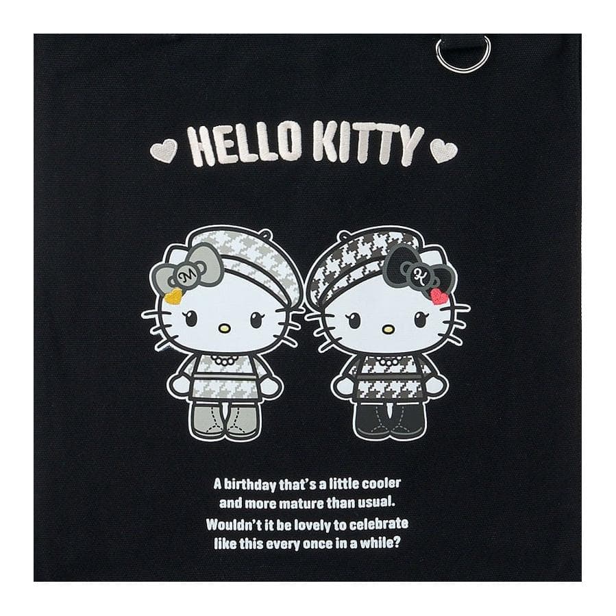 Мини-сумка Sanrio Гусиная лапка Хлопок Волокно Сумка-тоут Сумка для покупок Сумка через плечо Женская Черная - изображение 5