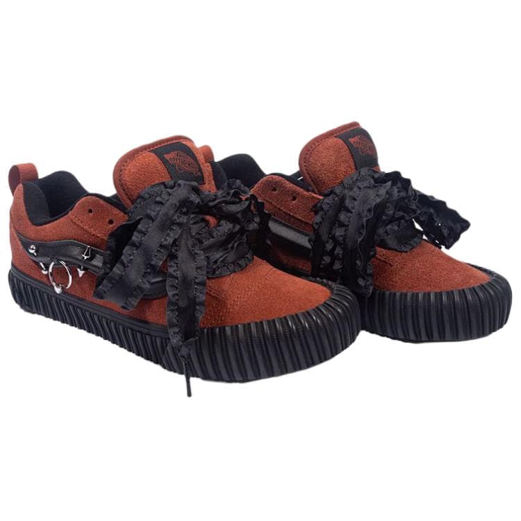 Кроссовки Vans Knu Skool Low Топ Скейтборд Обувь Унисекс Коричнево-черный - изображение 3