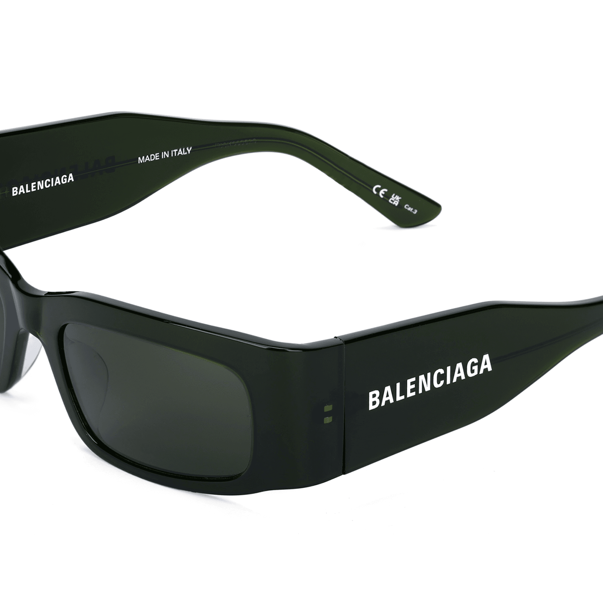 Солнцезащитные очки Balenciaga Прямоугольные Солнцезащитные Очки Унисекс Темно-Зеленые - изображение 4
