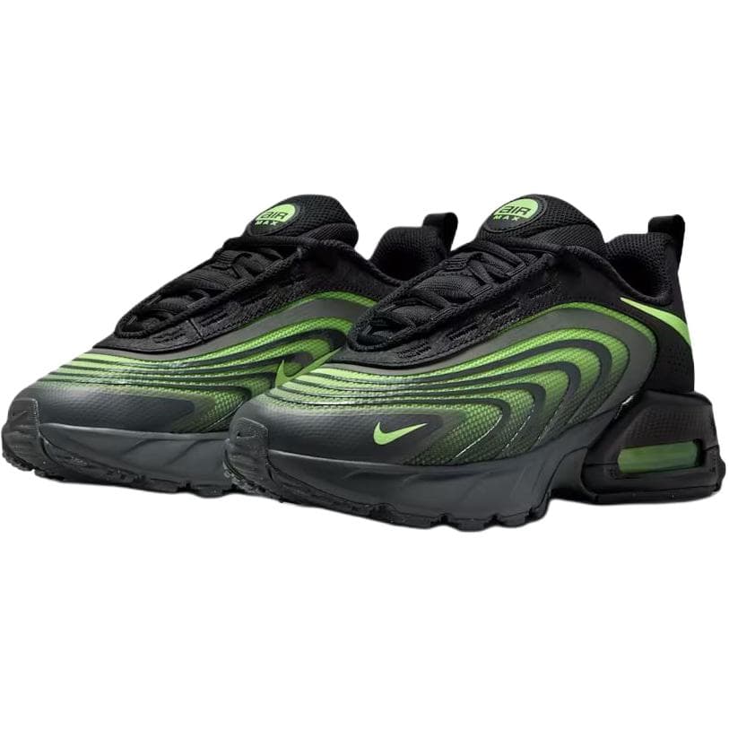 Кроссовки Nike Air MAX Пламя противоскользящая и дышащая низкая повседневная обувь черного и неонового зеленого цвета унисекс - изображение 3