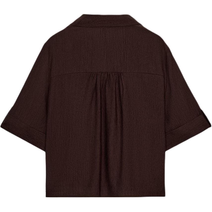 Блузка ZARA Темно-коричневые женские рубашки - изображение 2