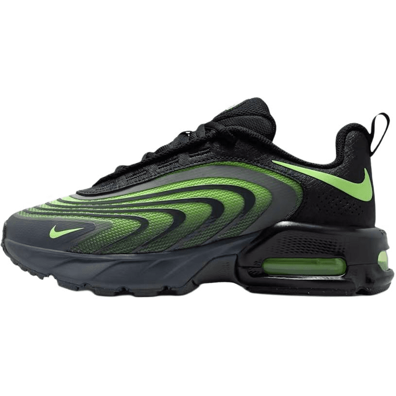 Кроссовки Nike Air MAX Пламя противоскользящая и дышащая низкая повседневная обувь черного и неонового зеленого цвета унисекс - изображение 1