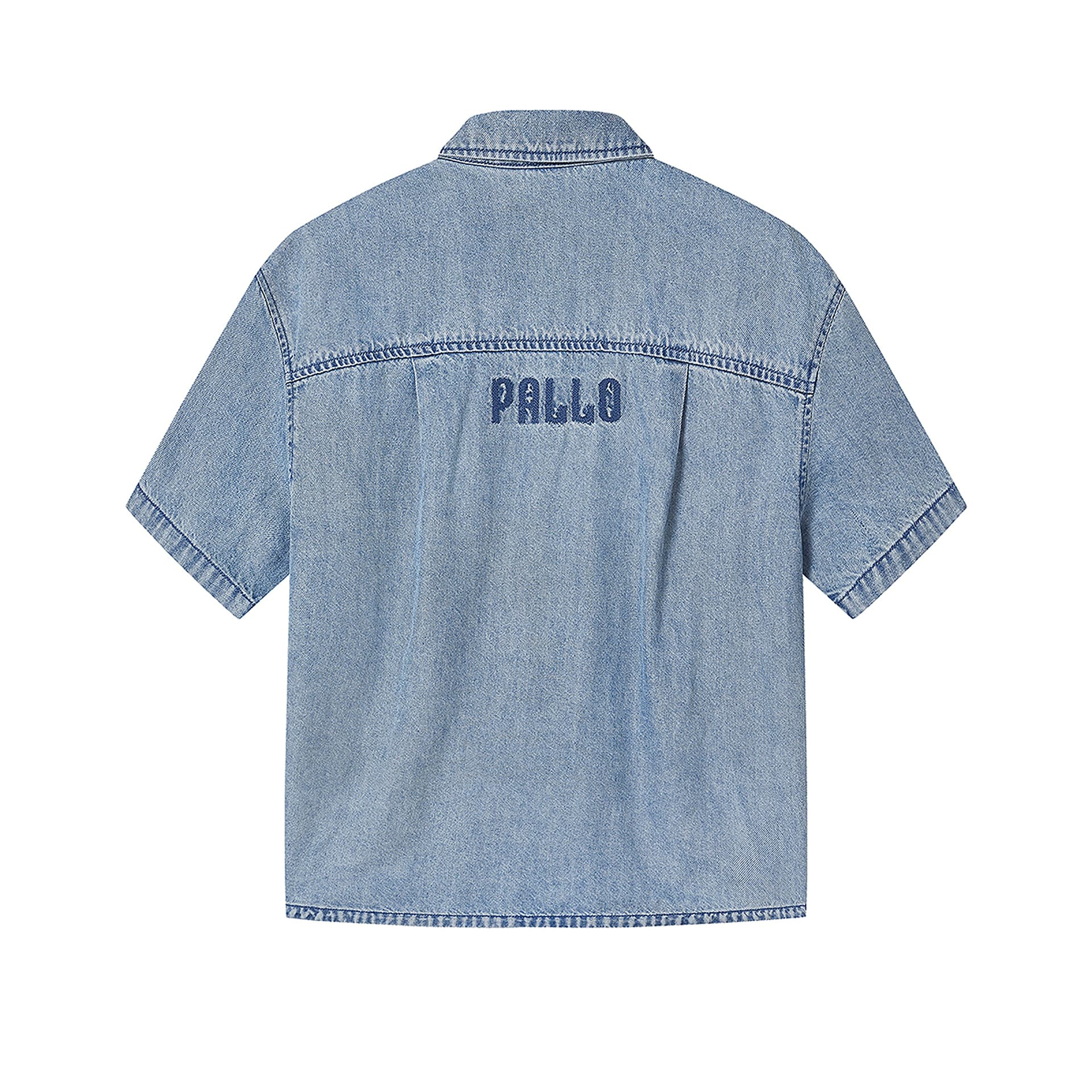 Блузка Palladium PALLO Series Индивидуальный Пейсли Ирис синий Вышивка Логотип Винтаж Модный Состаренный Деним Лиоцелл Охлаждающий Дышащий На открытом воздухе Золотой металл Классический Воротник-стойка Поло Рубашка Женский - изображение 2