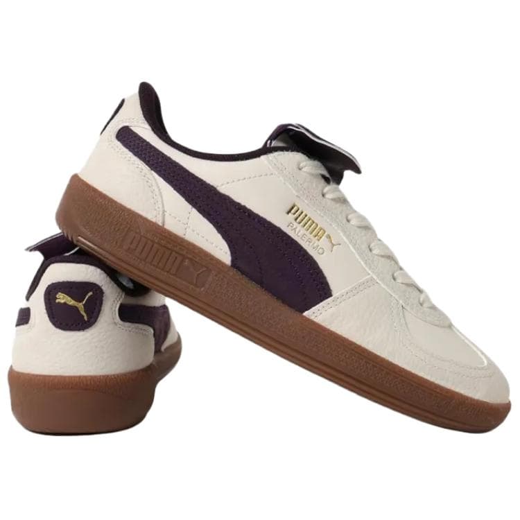Кроссовки PUMA PALERMO Устойчивые к истиранию Низкие Кеды Немецкий Армейский Унисекс Бежевый Фиолетовый - изображение 5