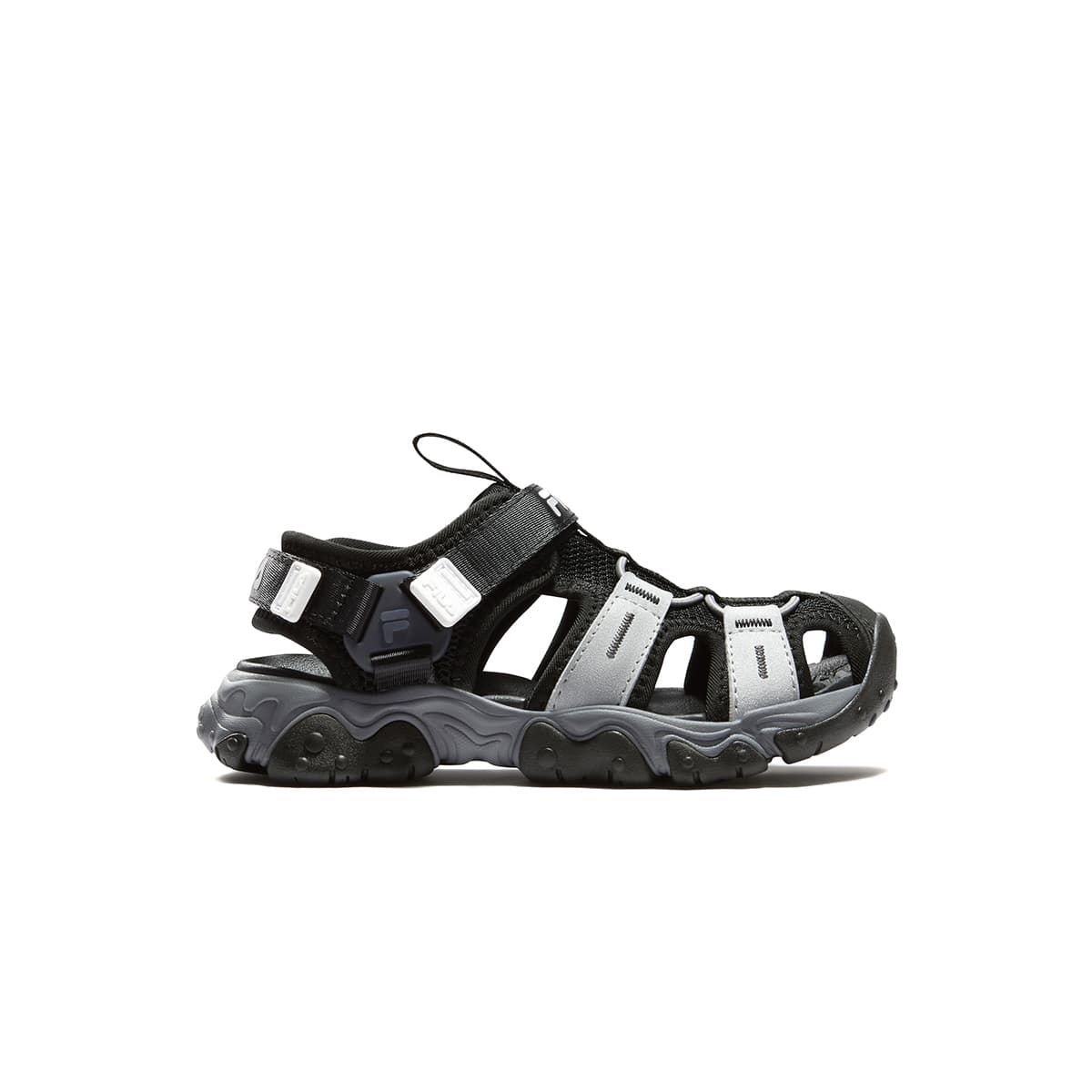 Сандалии FILA KIDS Синтетическая кожа текстиль Anti KICK устойчивый к истиранию дышащие сандалии Черный Космический серебристый - изображение 2