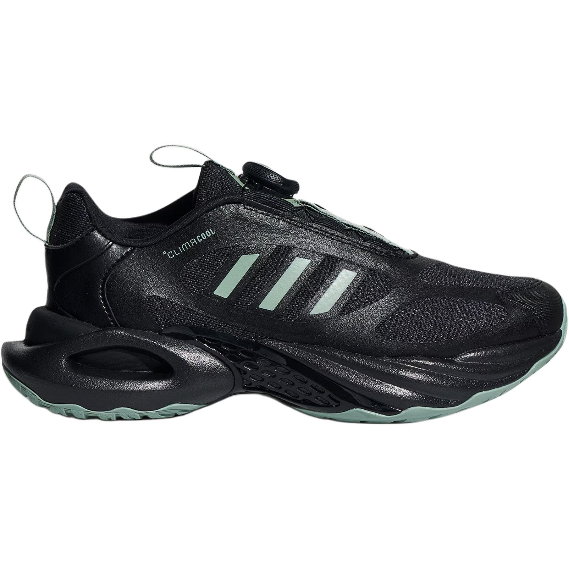 Кроссовки Adidas Climacool Vento 4,0 Low Топ Детские беговые кроссовки Черно-зеленый Унисекс - изображение 2