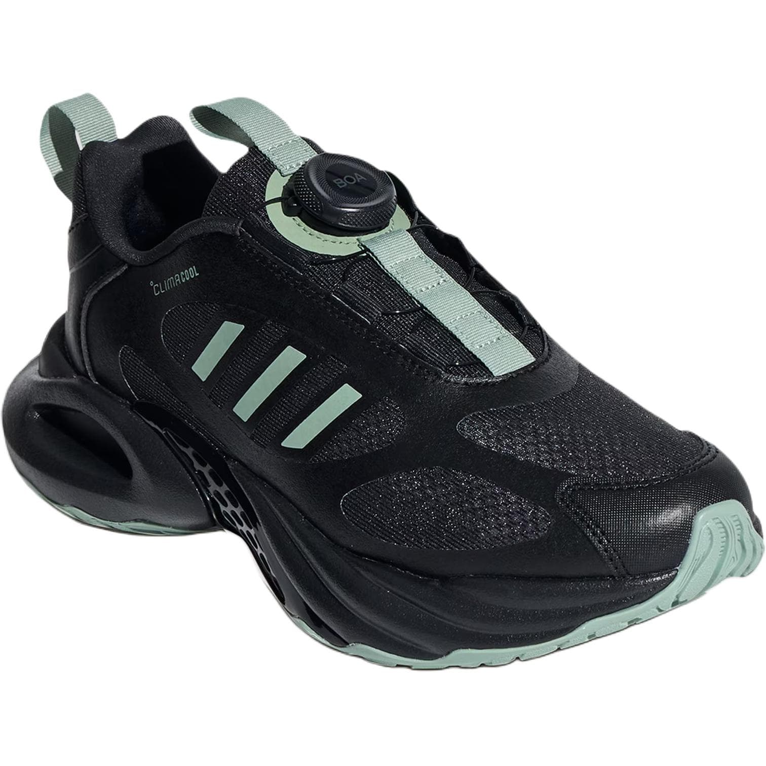 Кроссовки Adidas Climacool Vento 4,0 Low Топ Детские беговые кроссовки Черно-зеленый Унисекс - изображение 3
