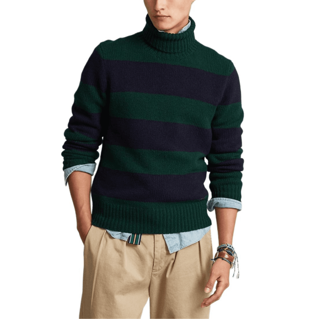 Кофта Polo Ralph Lauren Свитер Стандартный размер Мужской Зеленый синий Многоцветный - изображение 3