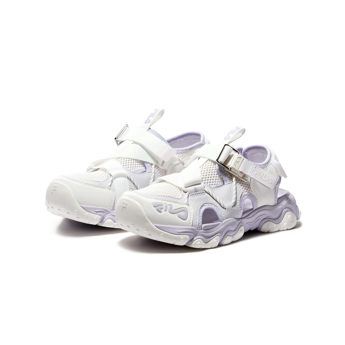 Сандалии FILA KIDS Анти-КИК Устойчивые к истиранию Дышащие Сандалии Белый Сирень для Детей - изображение 3