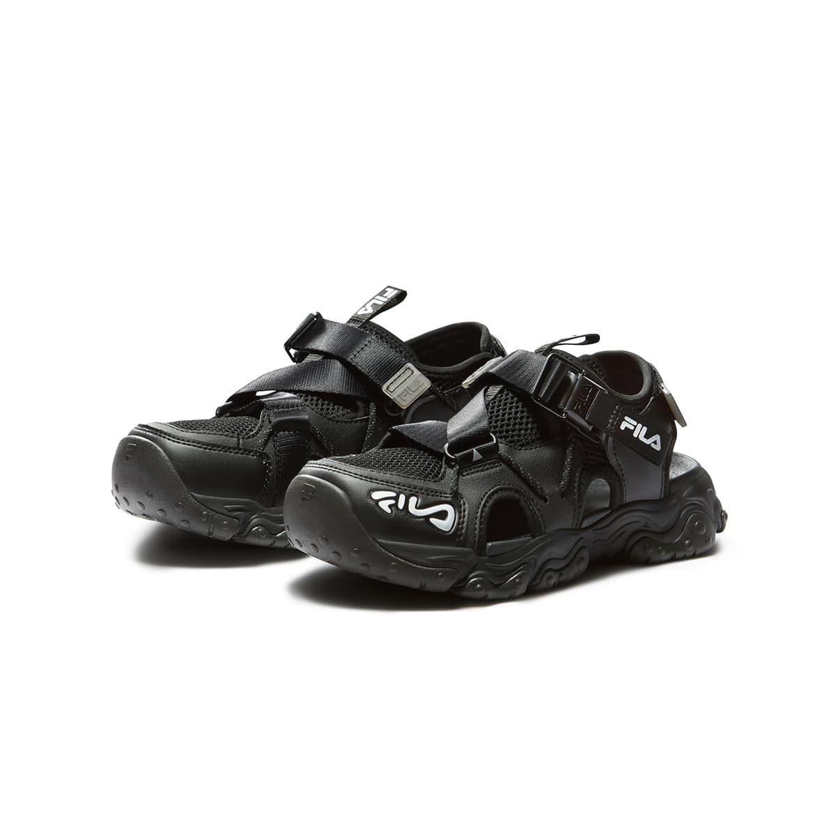 Сандалии FILA KIDS Анти-КИК Устойчивые к истиранию Дышащие Сандалии Черные Космический Серебряный Детские - изображение 3