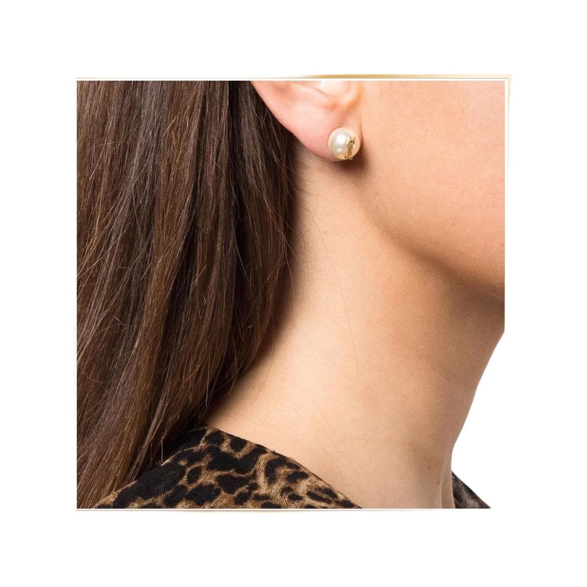 Серьги SAINT LAURENT YSL Logo Pearl Earrings - изображение 4