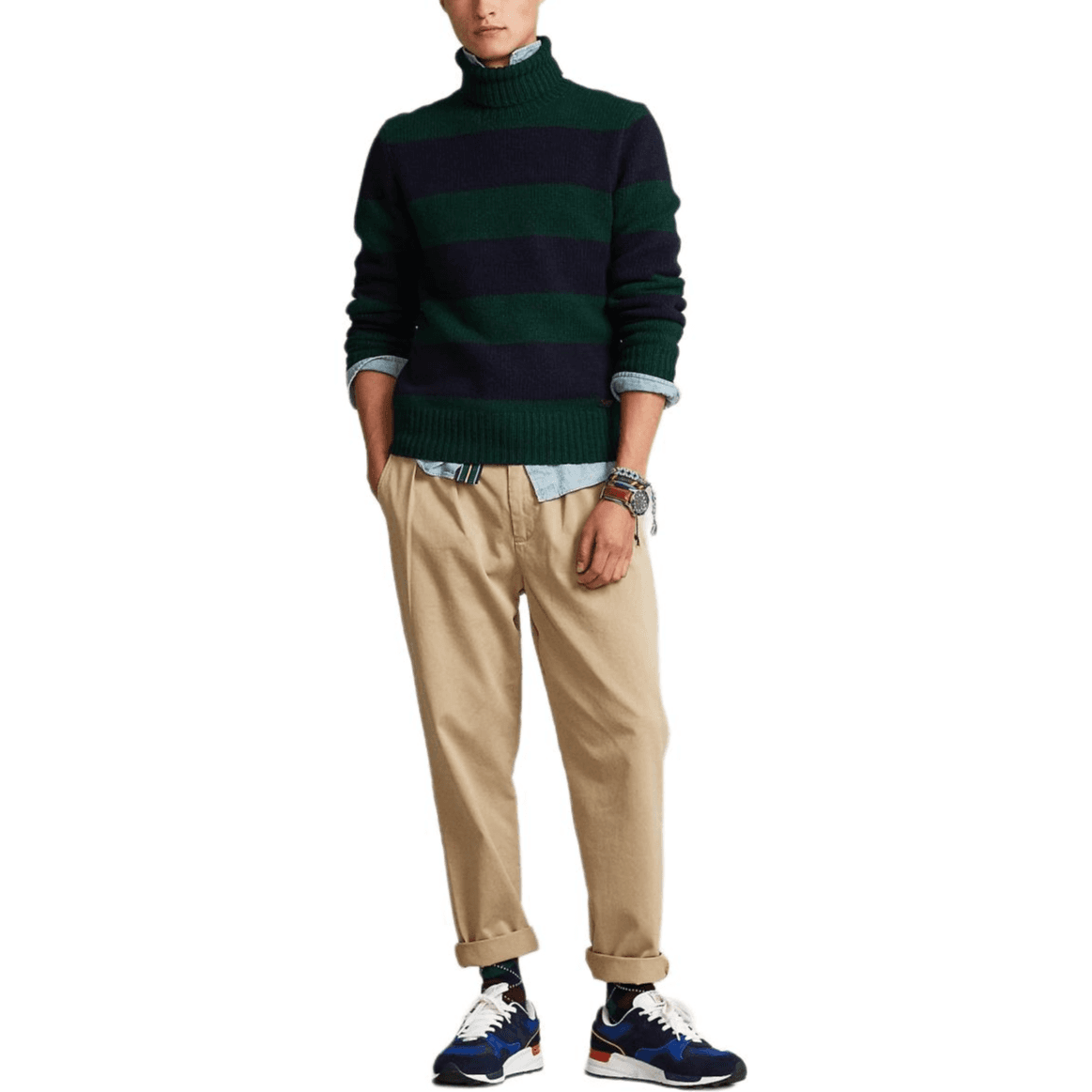 Кофта Polo Ralph Lauren Свитер Стандартный размер Мужской Зеленый синий Многоцветный - изображение 2