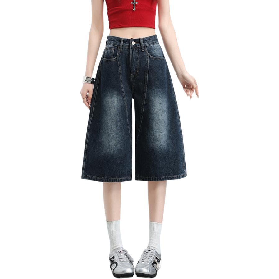 BALENO Blue Gray Women's Denim Shorts BALENO Синий Серый Женские Джинсовые Шорты - изображение 1