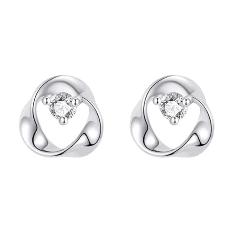 Серьги ONEKISS 999 Чистое серебро игла золото покрытие медь искусственный фианит серьги-гвоздики женские - изображение 1