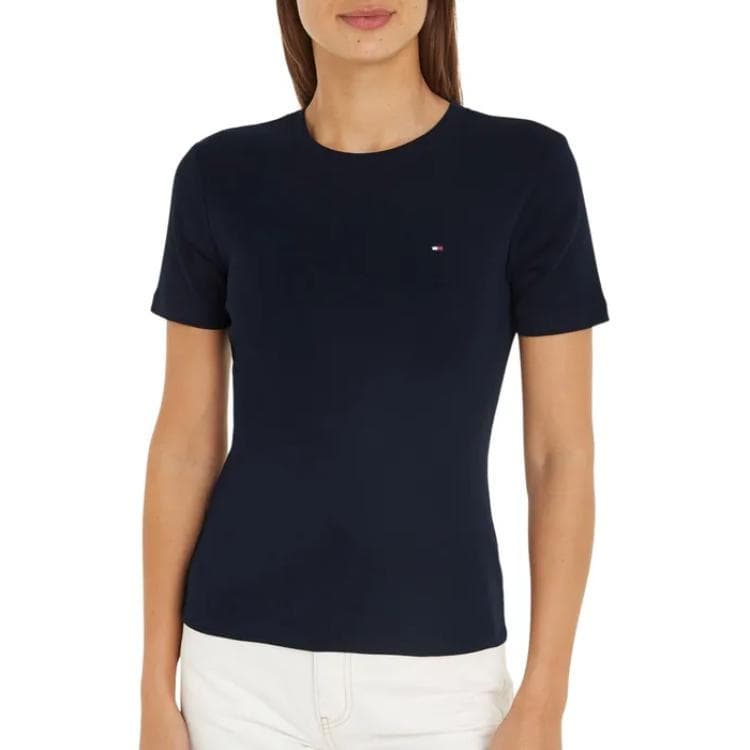 Футболка Tommy Hilfiger T-рубашка женская темно-синяя - изображение 3