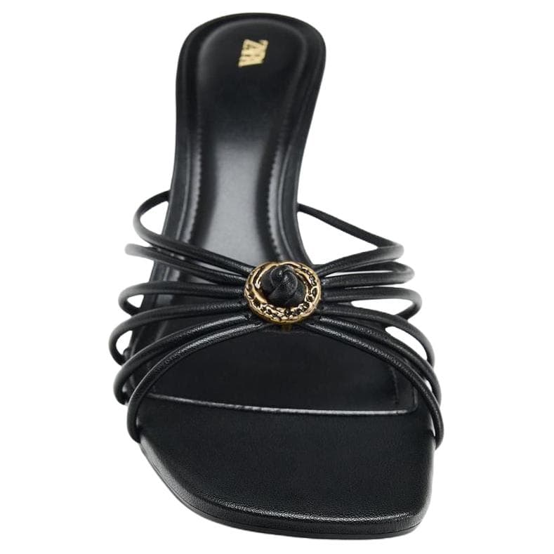 Сандалии ZARA Шлепанцы Black Women's - изображение 5