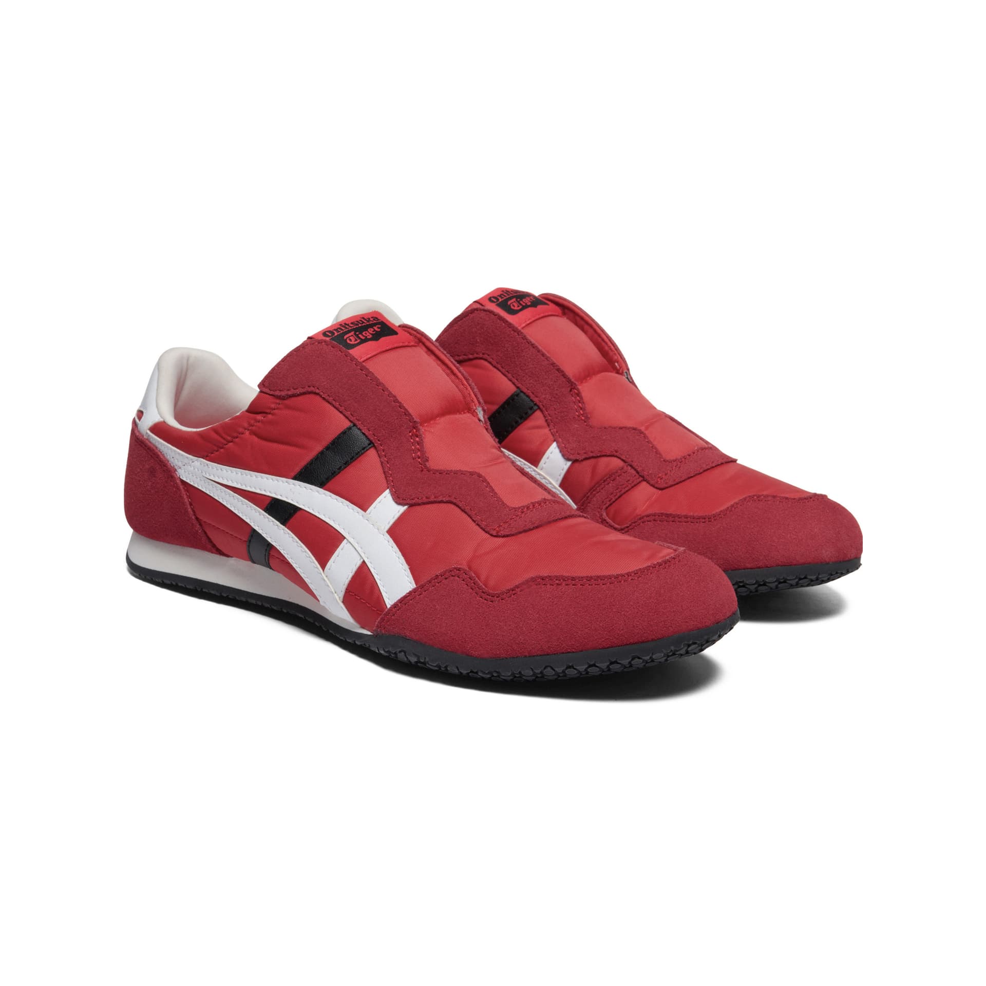 Кроссовки Onitsuka Tiger Serrano Slip-On Ткань Повседневная Обувь Унисекс Красная Белая - изображение 3