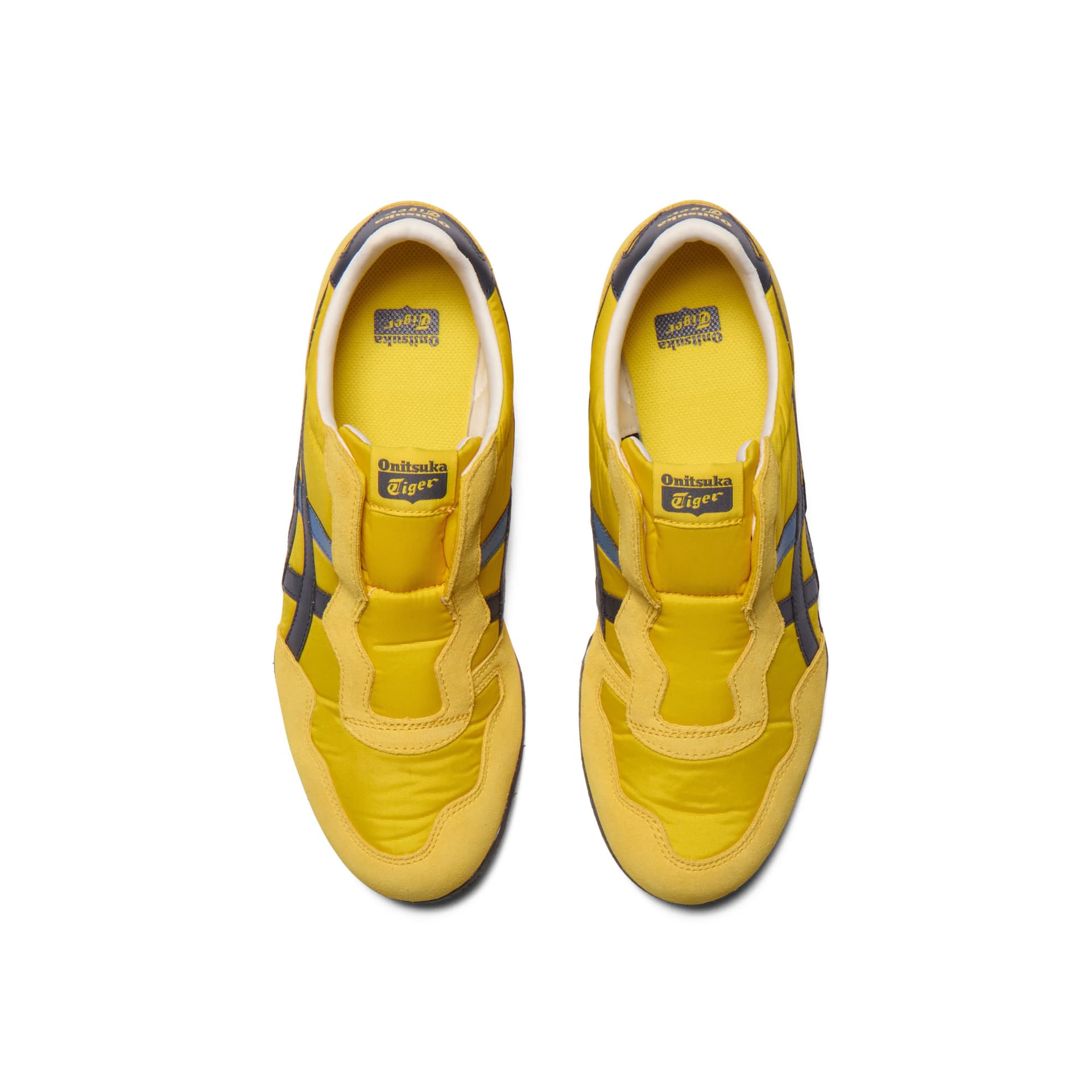 Кроссовки Onitsuka Tiger SERRANO Slip-On Ткань Повседневная Обувь Унисекс Желтый Темно-Синий - изображение 5