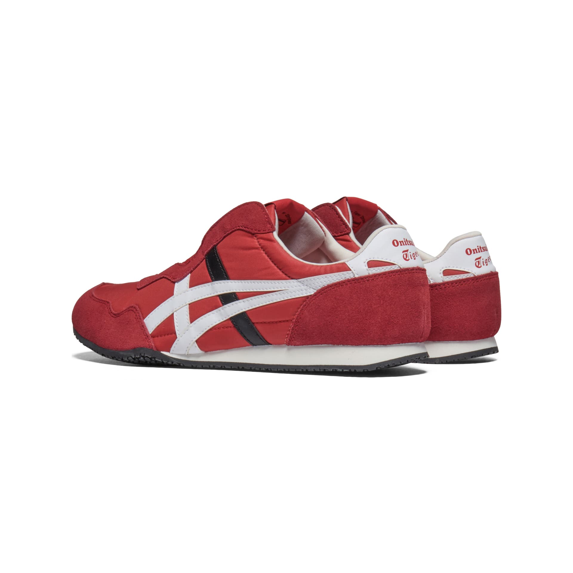 Кроссовки Onitsuka Tiger Serrano Slip-On Ткань Повседневная Обувь Унисекс Красная Белая - изображение 4
