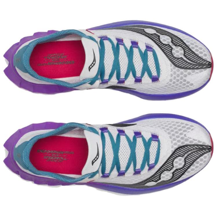 Кроссовки для бега Saucony Endorphin Pro 4 Сетчатая ткань Дышащий Low Топ Беговые кроссовки Мужской Белый фиолетовый - изображение 4