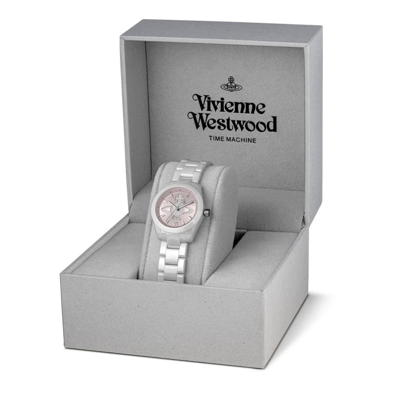 Механические часы Vivienne Westwood Часы с ремешком на запястье кварцевый механизм керамика шнуровка розовый циферблат женские часы - изображение 2