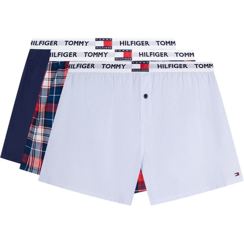 Трусы Tommy Hilfiger Темно-синий Темно-синий Красно-белый Клетчатый Сине-белые полоски 0TJ Мужские боксер-шорты - изображение 1