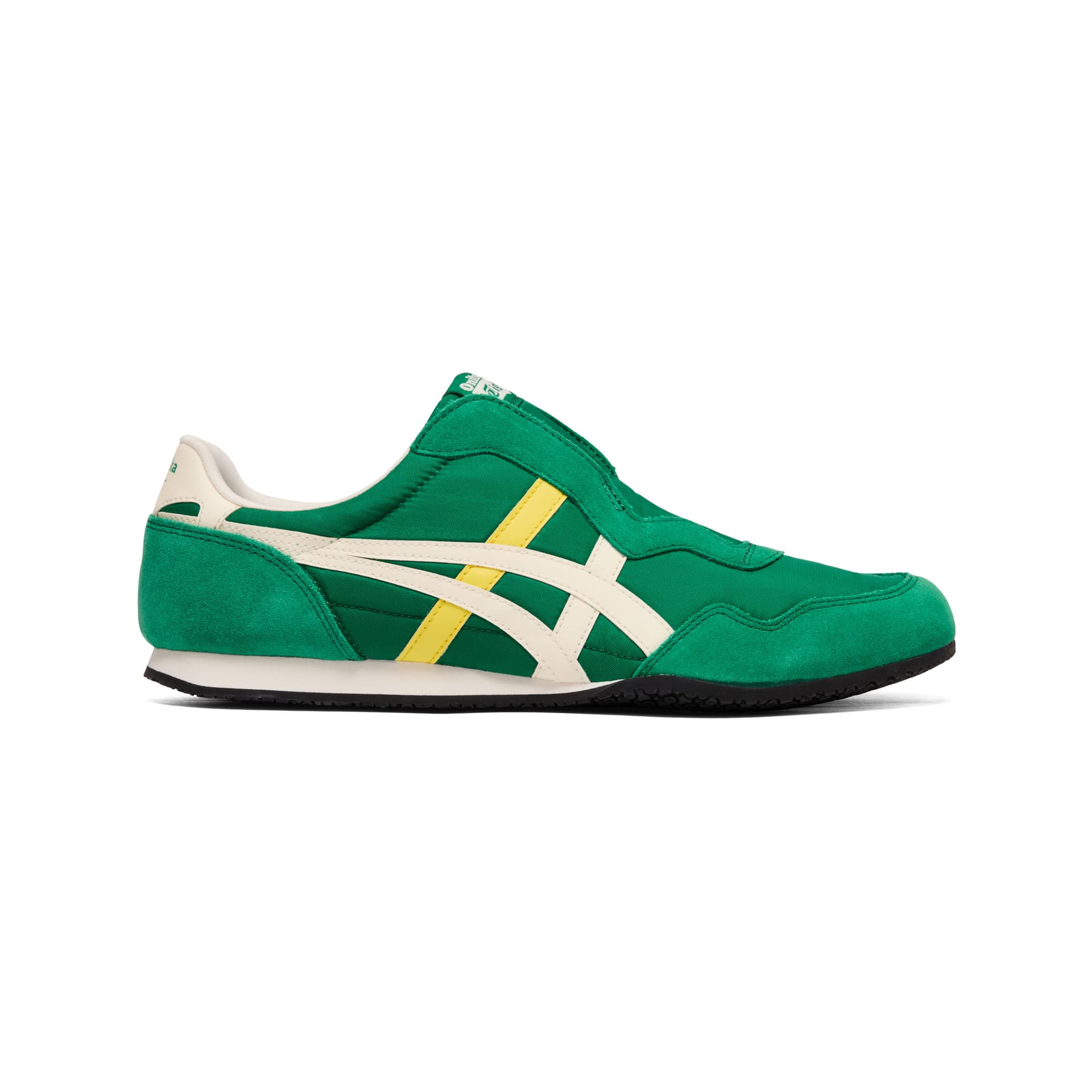 Кроссовки Onitsuka Tiger Serrano Slip-On Ткань Повседневная Обувь Унисекс Зеленый Бежевый - изображение 2