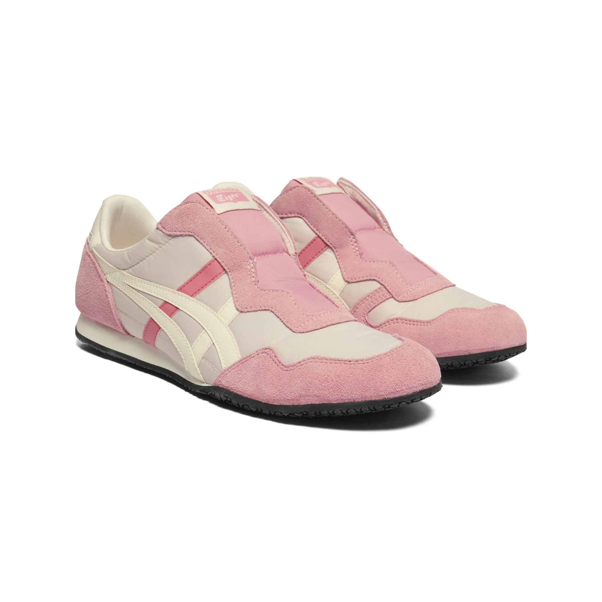 Кроссовки Onitsuka Tiger Serrano Slip-On Ткань Повседневная Обувь Унисекс Розовый Белый - изображение 3