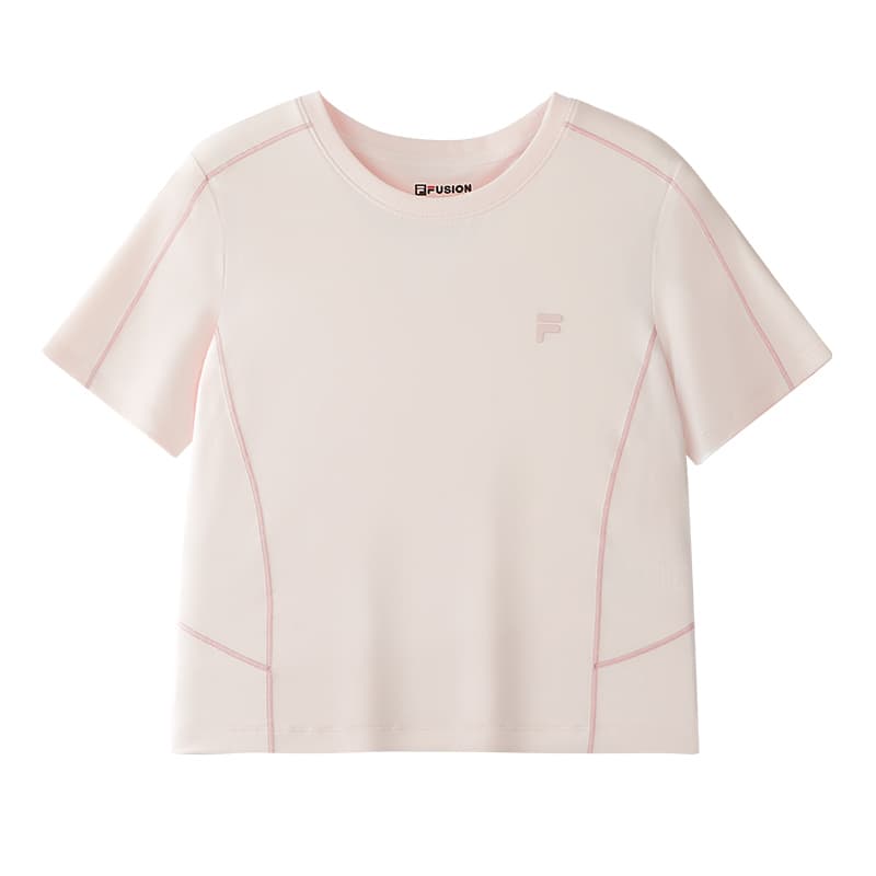 Футболка FILA FUSION FOB T Рубашка Женская Разборный обруч Марля Розовая - изображение 1