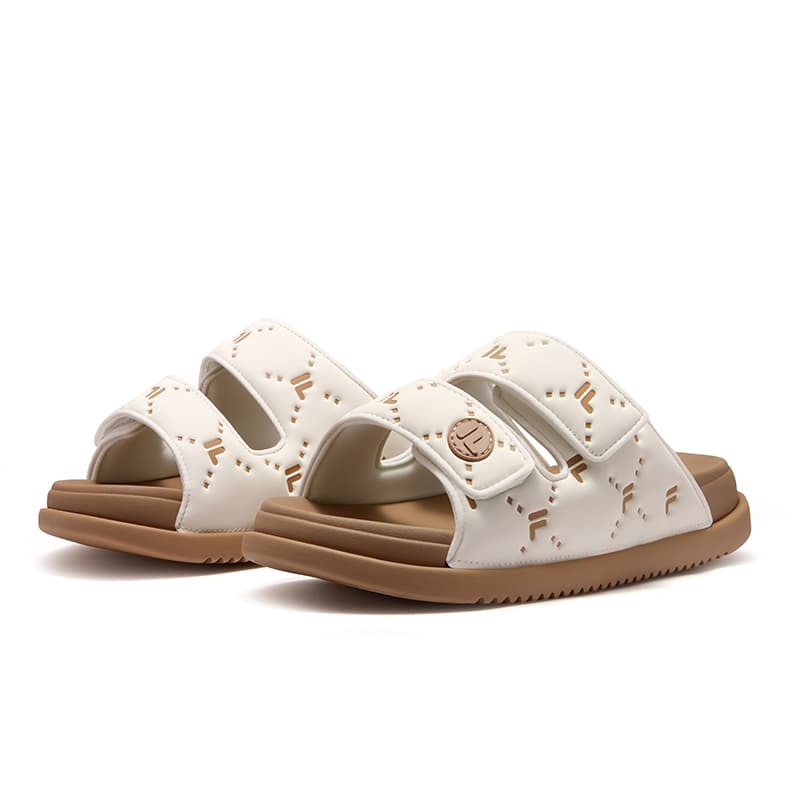 Сандалии FILA FUSION LUCIA DX Рубиновые Тапочки Женские Тофу Белый Индия Коричневый - изображение 3