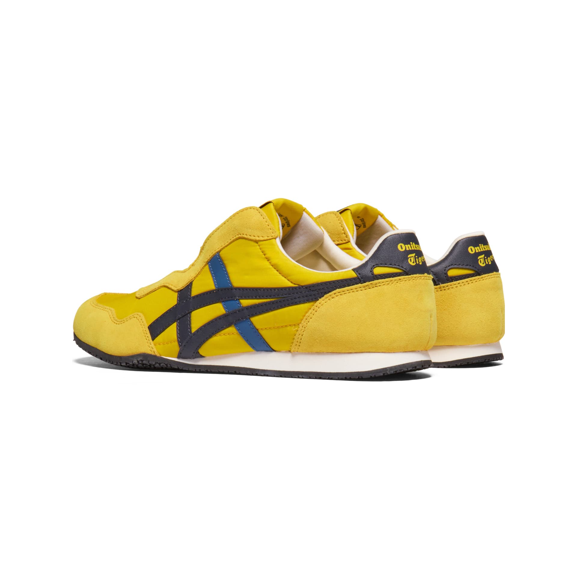 Кроссовки Onitsuka Tiger SERRANO Slip-On Ткань Повседневная Обувь Унисекс Желтый Темно-Синий - изображение 4