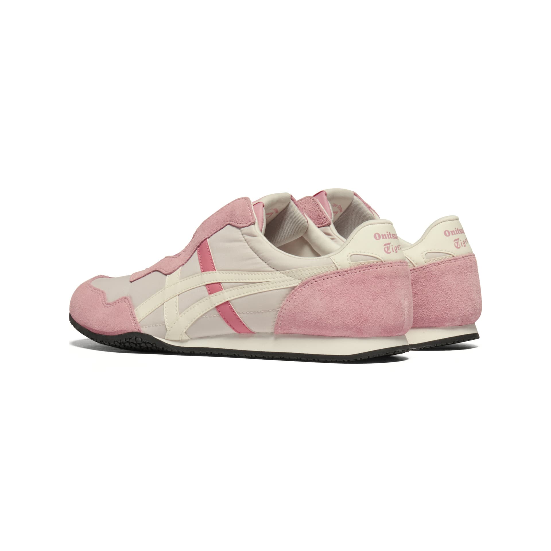Кроссовки Onitsuka Tiger Serrano Slip-On Ткань Повседневная Обувь Унисекс Розовый Белый - изображение 4