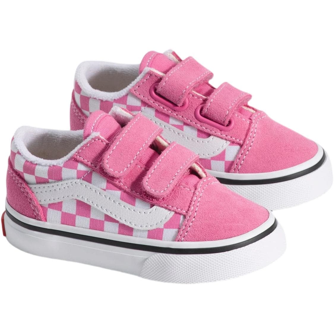 Кроссовки Vans Old Skool V Холст Замша Поддержка Низкие Кеды для Малышей Белый Розовый Младенец и Малыш - изображение 2
