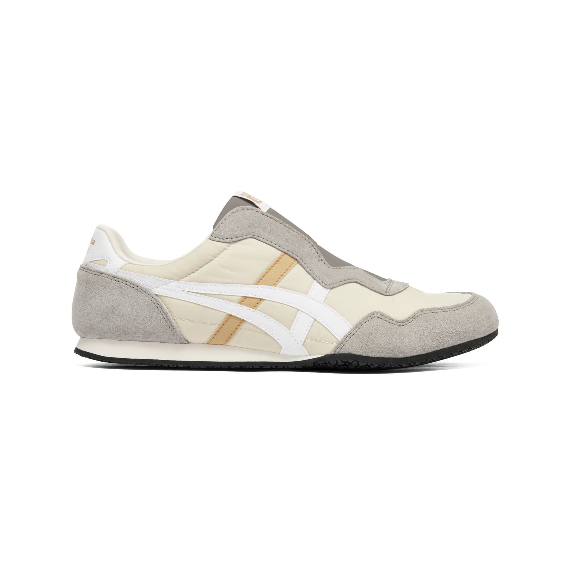 Кроссовки Onitsuka Tiger Serrano Slip-On Ткань Повседневная Обувь Унисекс Бежевый Белый - изображение 2