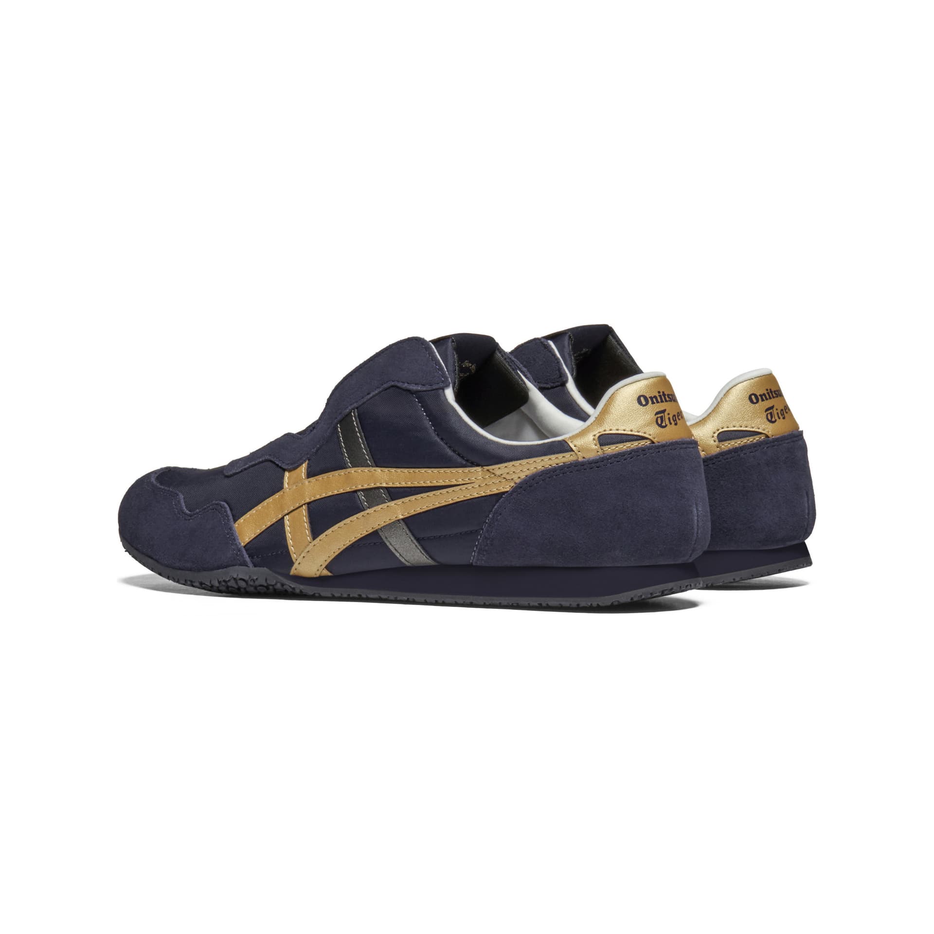 Кроссовки Onitsuka Tiger Serrano Slip-On Ткань Повседневная Обувь Унисекс Темно-Синий - изображение 4