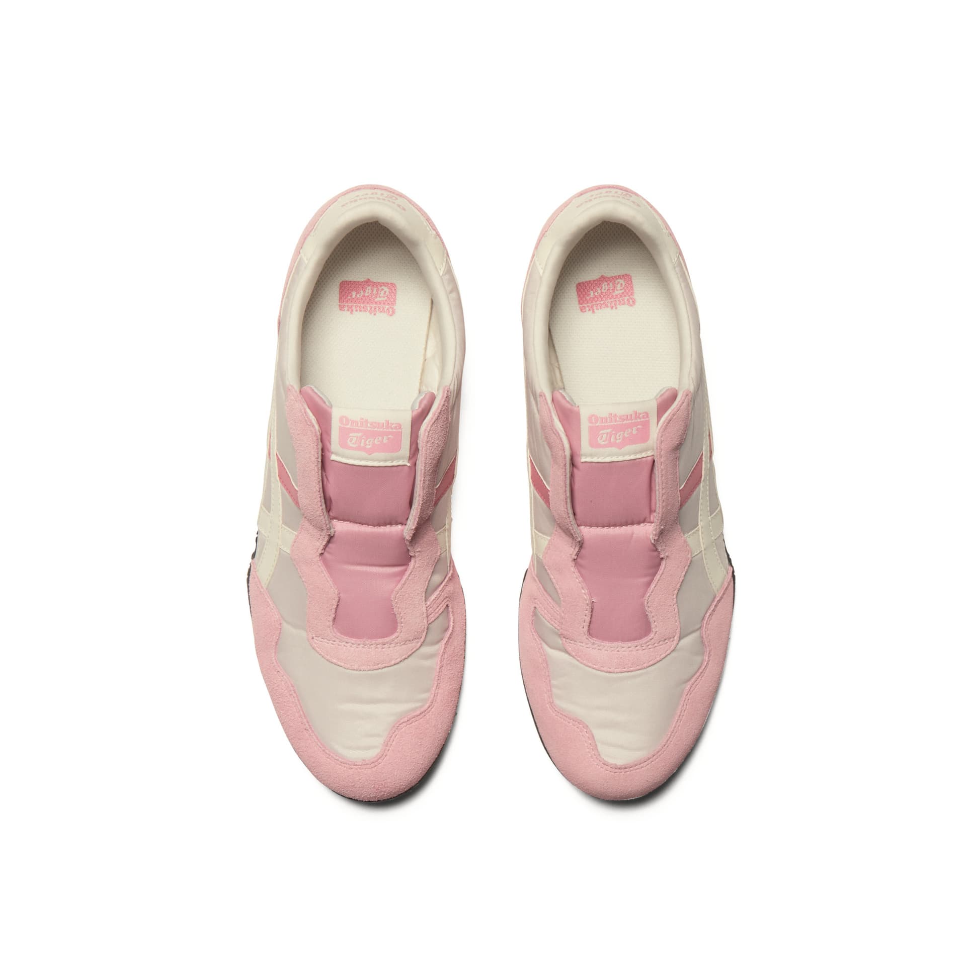 Кроссовки Onitsuka Tiger Serrano Slip-On Ткань Повседневная Обувь Унисекс Розовый Белый - изображение 5