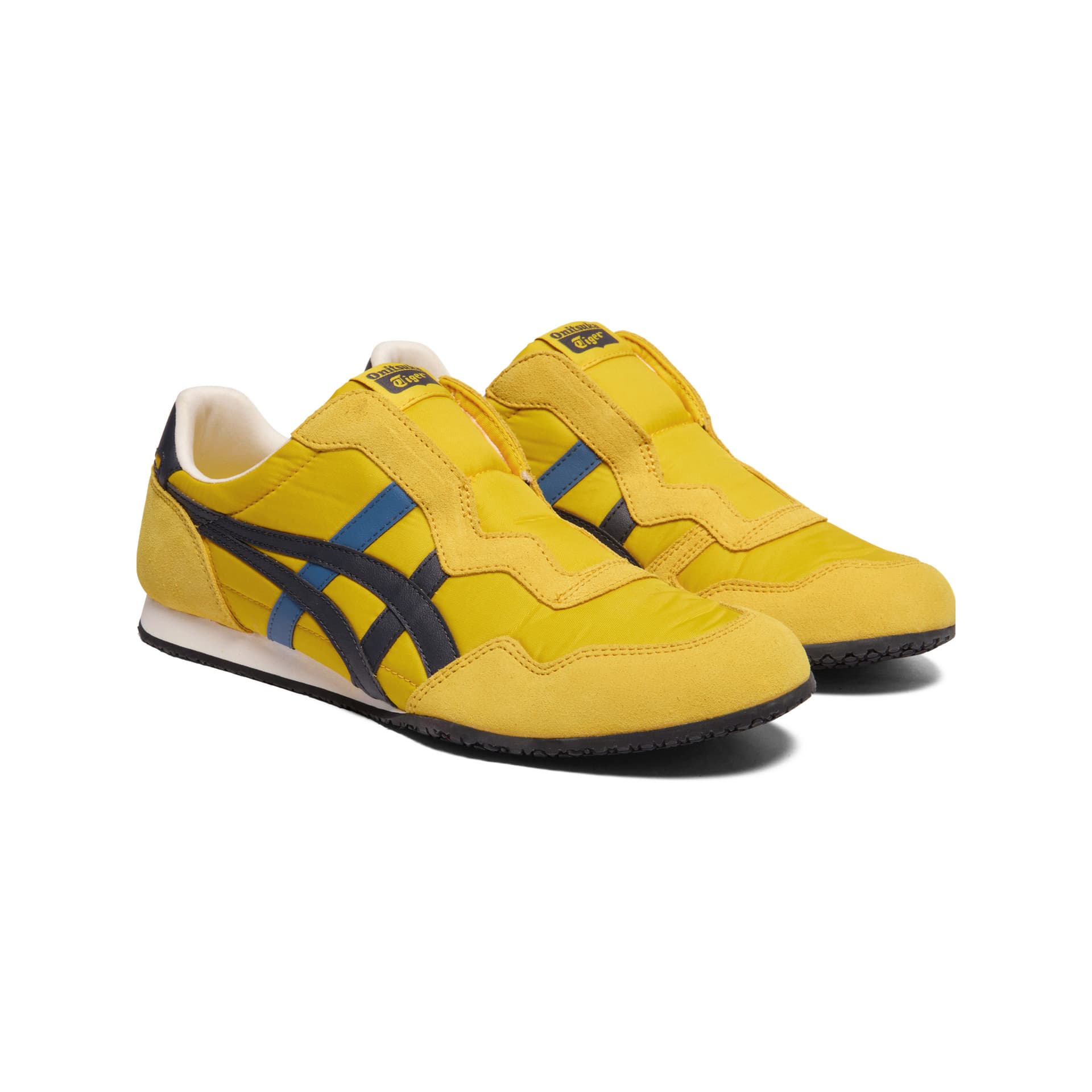 Кроссовки Onitsuka Tiger SERRANO Slip-On Ткань Повседневная Обувь Унисекс Желтый Темно-Синий - изображение 3