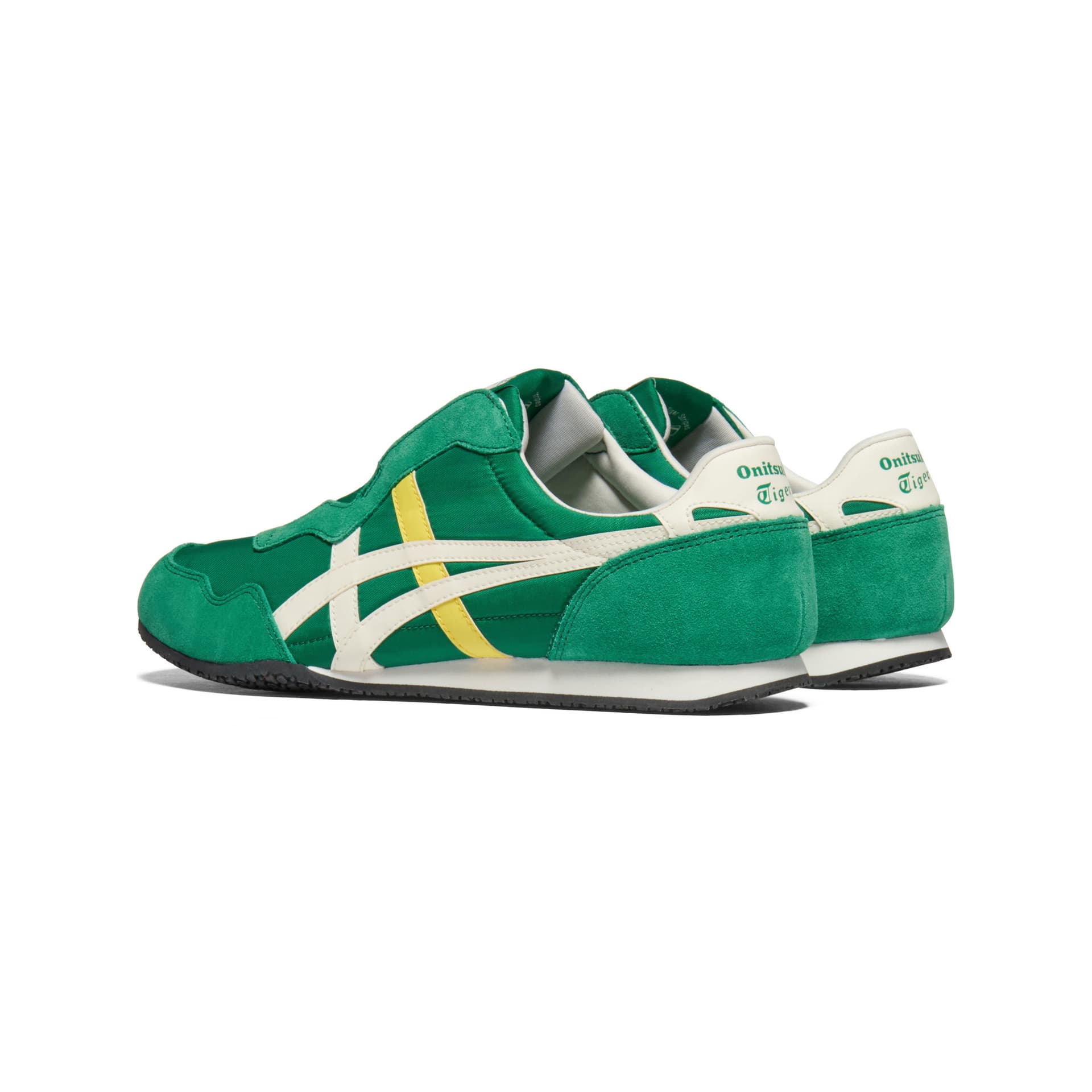 Кроссовки Onitsuka Tiger Serrano Slip-On Ткань Повседневная Обувь Унисекс Зеленый Бежевый - изображение 4