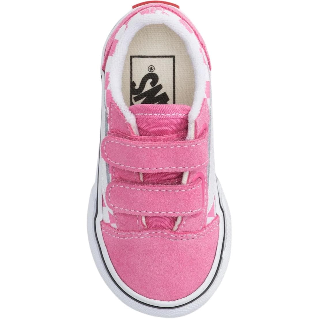 Кроссовки Vans Old Skool V Холст Замша Поддержка Низкие Кеды для Малышей Белый Розовый Младенец и Малыш - изображение 3