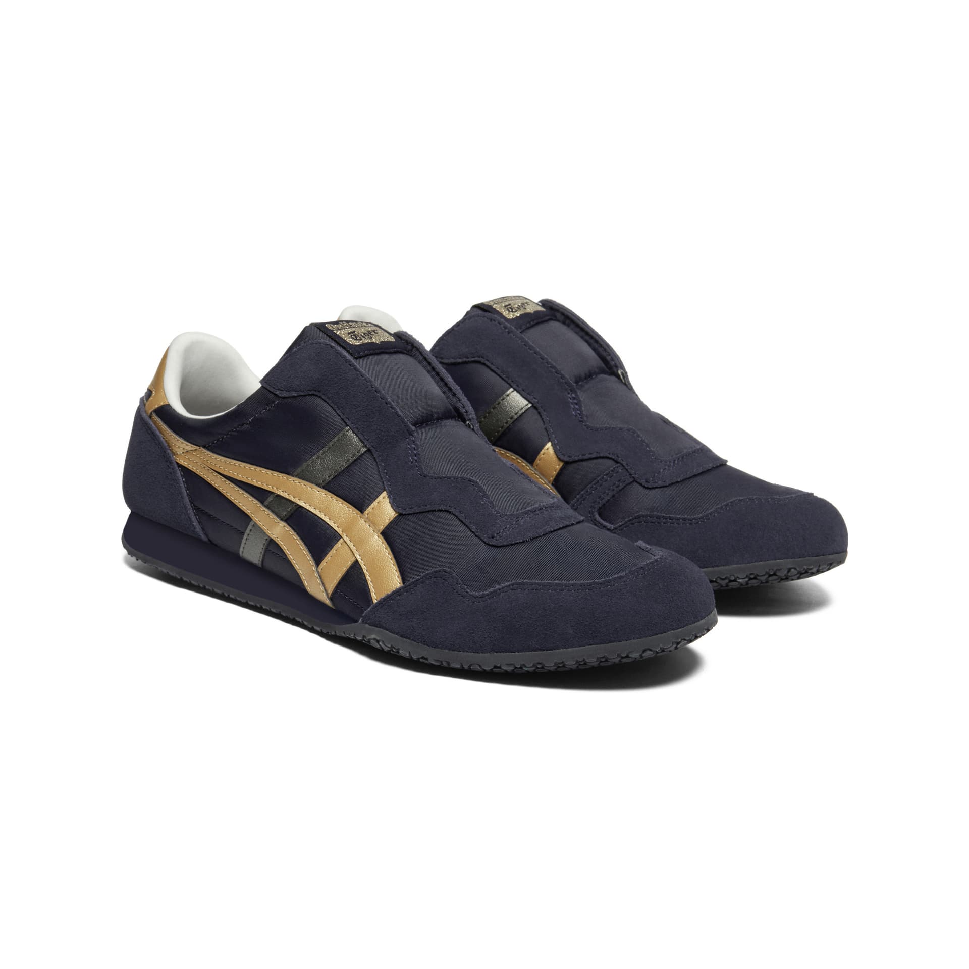 Кроссовки Onitsuka Tiger Serrano Slip-On Ткань Повседневная Обувь Унисекс Темно-Синий - изображение 3