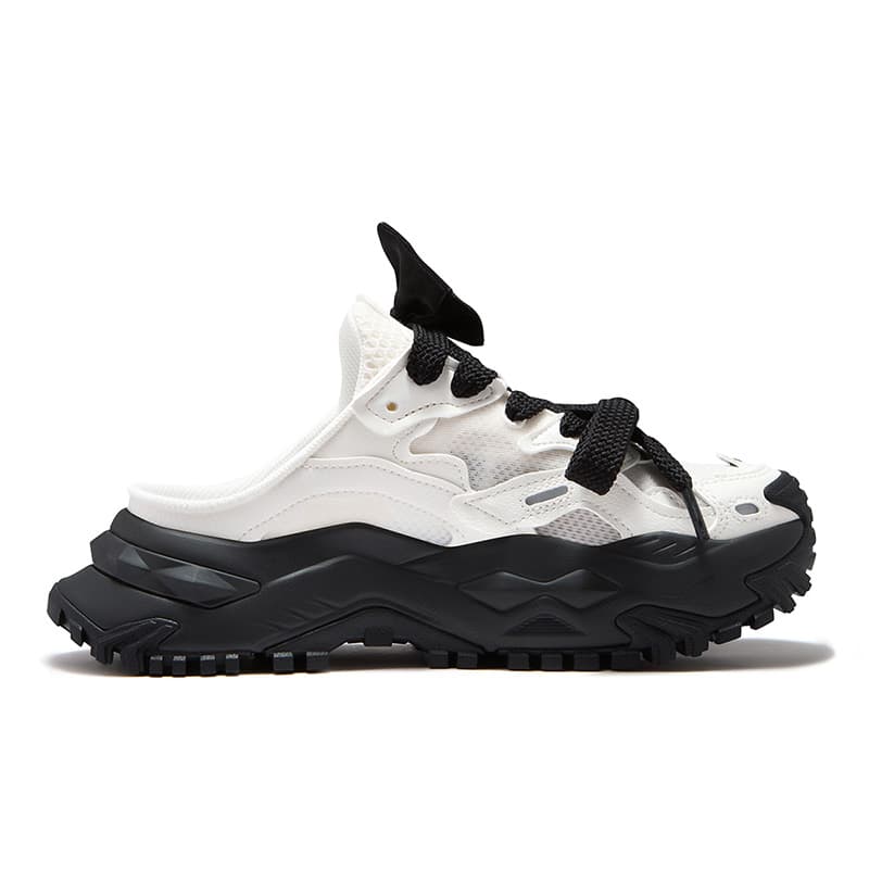 Сандалии FILA FUSION BIANCO MULE Закрытые тапочки Женские Снег Черный - изображение 2