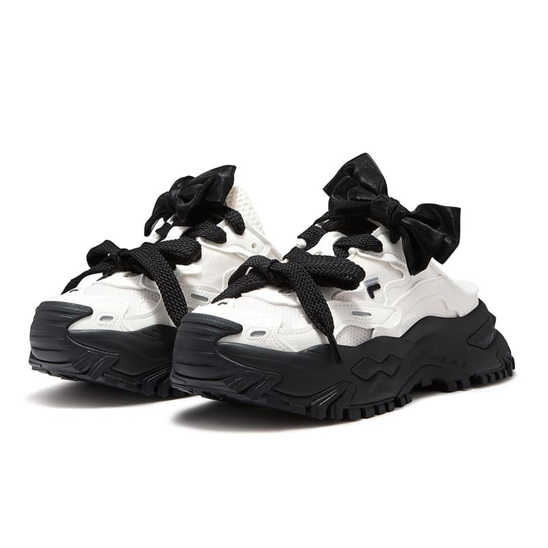 Сандалии FILA FUSION BIANCO MULE Закрытые тапочки Женские Снег Черный - изображение 3