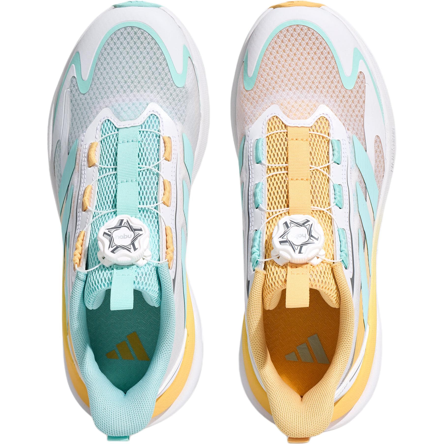 Кроссовки Adidas Lightdart Habu Ткань Низкие Беговые Кроссовки Желтый Белый Синий Детские - изображение 3