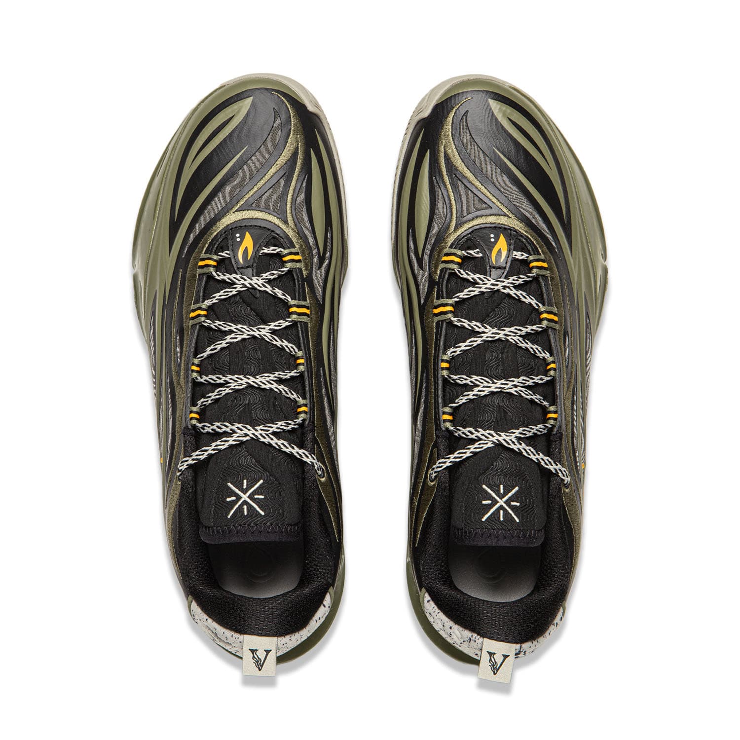Кроссовки для баскетбола Li-Ning Wade 808 5 Ultra v2 Старая гвардия Легкий гибкий стабильный поддержка покрытие антискручивание амортизация износостойкий отскок сцепление лоу-топы баскетбольные кроссовки мужской чёрно-зеленый - изображение 4