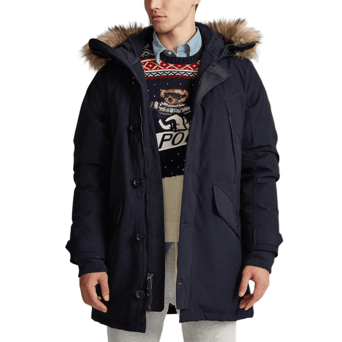 Зимняя куртка Polo Ralph Lauren Мужской пуховик морского синего цвета - изображение 2